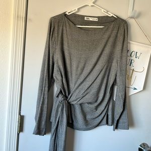 Zara side tie classic top worn once